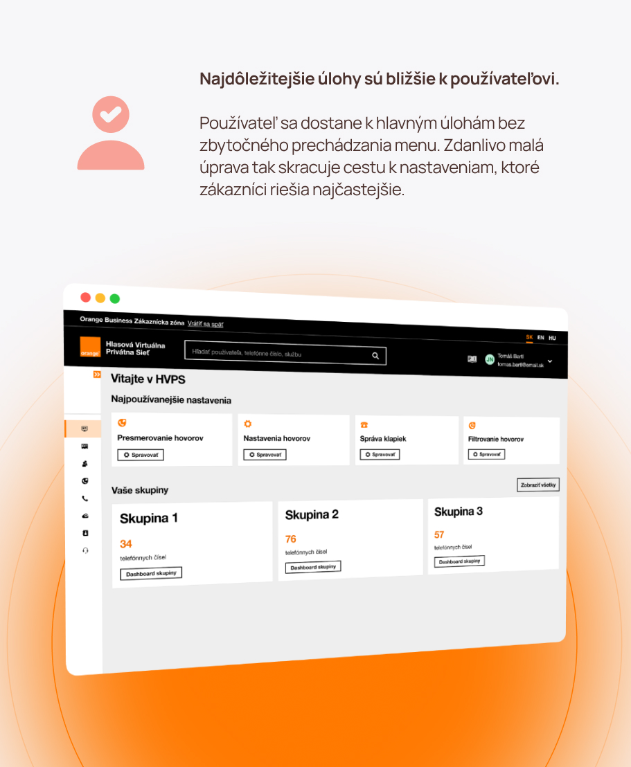 Dashboard HVPS portálu so zvýraznením najdôležitejších úloh bližšie k používateľovi