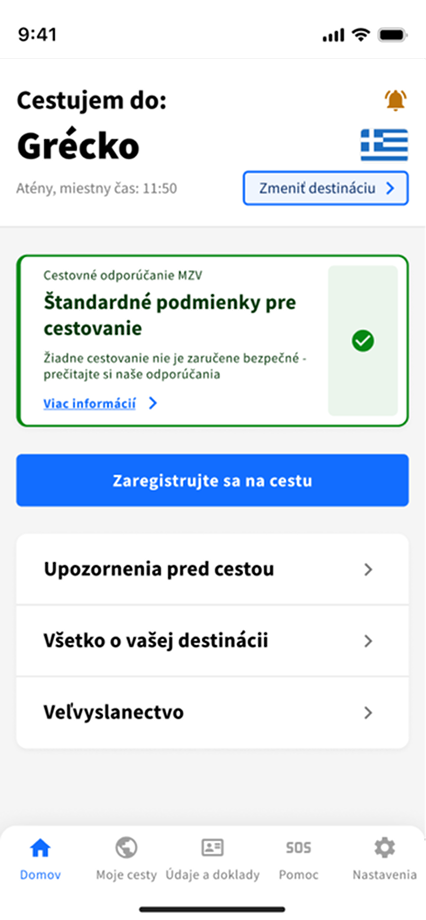 Nová obrazovka aplikácie Svetobežka s cestovným odporúčaním a jasným ďalším krokom