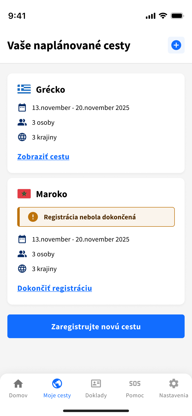 Ukážka detailu krajiny v aplikácii Svetobežka