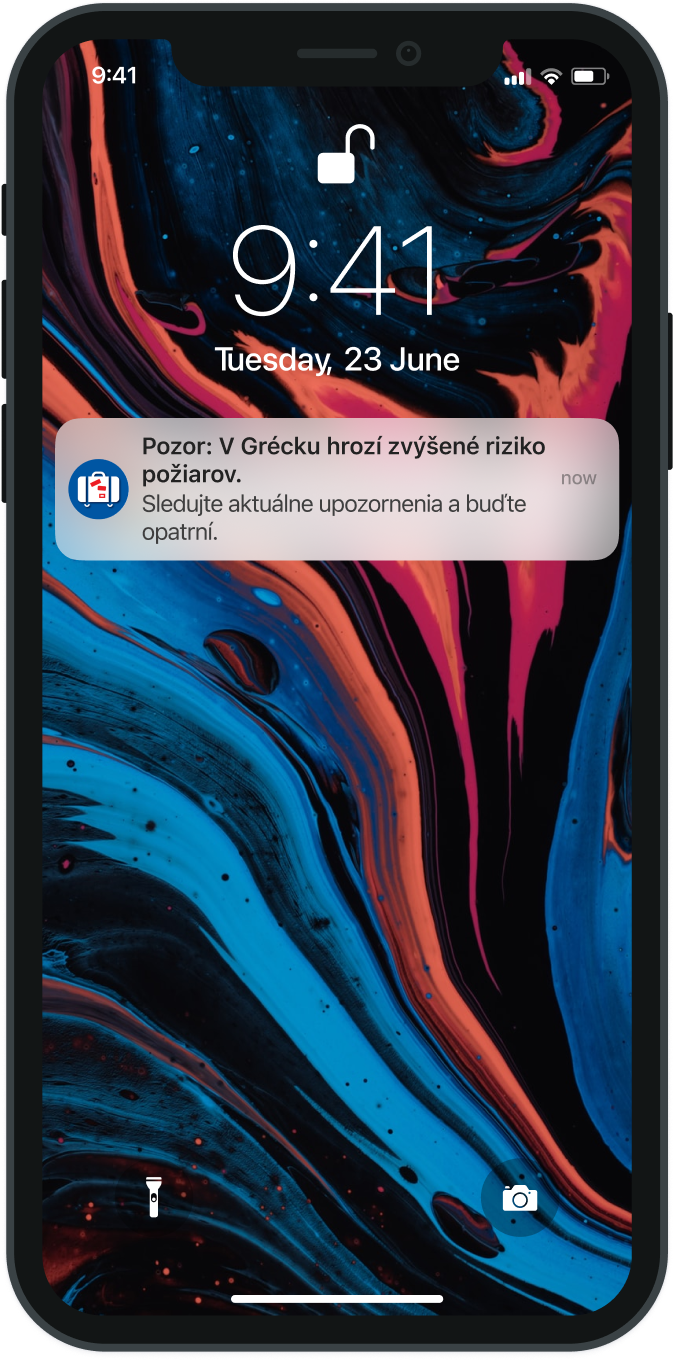 Ukážka notifikácií aplikácie Svetobežka